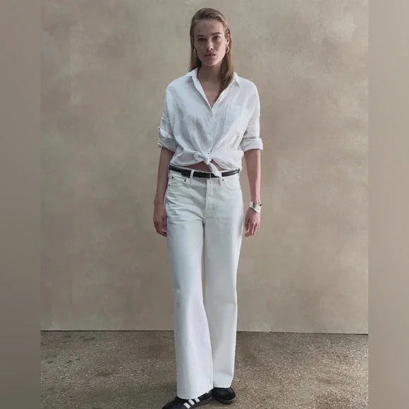 NWT Alex Mill Alex Wide Leg Jean in Sea Salt 25 - Picture 5 of 14